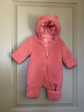 wonder nation Pink Sherpa Hooded Infant One-Piece with Ears